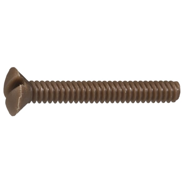 Midwest Fastener #6-32 x 1 in Slotted Oval Machine Screw, Plain Nylon, 15 PK 33298 - main